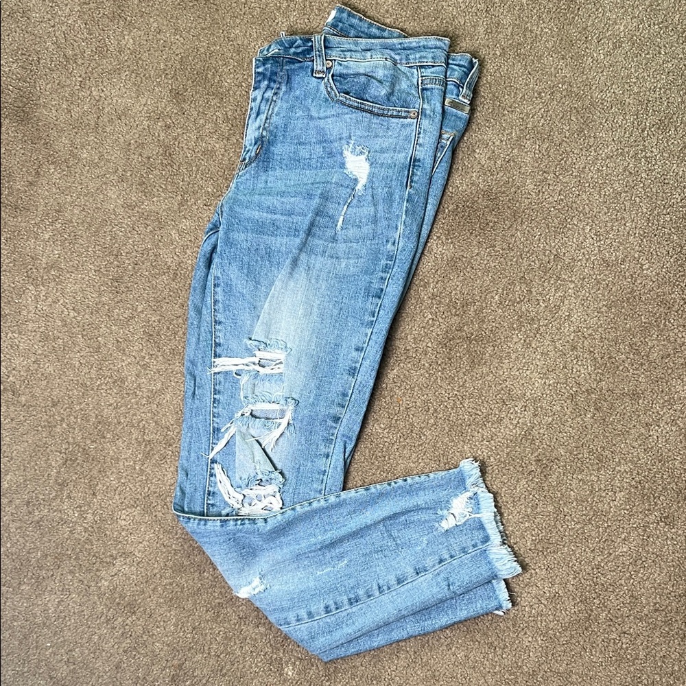 KanCan Light Blue Distressed Skinny Jeans Size 11